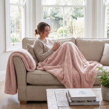 (2 Pack King, Pink) Faux Fur Fleece Blanket Throw 2 Pack – Soft Fluffy Sofa Cover & Cosy Warm Wrap