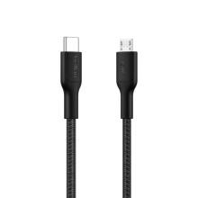 Cable USB-C a Micro-USB - Belkin - 1 m - Manga trenzada - Carga rápida - Negro