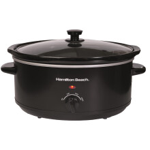 Hamilton Beach 6.5L Family Favourite Slow Cooker, 240W Energy-Efficient Design, Removable Oven-Safe Ceramic Bowl, 3 Heat Settings, Serves 6-8 People,