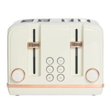Haden Toaster Salcombe 4 Slice Dual Browning Control Wide Slot Cream