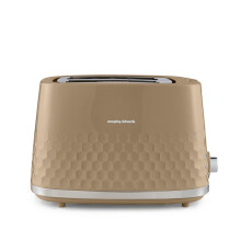 Morphy Richards Hive 2 Slice Toaster, Variable Browning, Removable Crumb Tray, Cancel, Defrost, Reheat, Anti-jam, Gloss Finish, 850W, Travertine, 2200