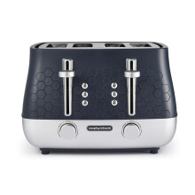 Morphy Richards Cassini 4 Slice Toaster, Variable Browning and Width Slots, 6 Power Levels, Removable Crumb Tray, Illuminated Buttons, High Lift, Defr