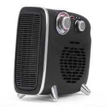 STATUS 1800W Retro Fan Heater, Dual-Position Portable Room Warmer with Two Heat Settings and Adjustable Thermostat, Black and Chrome (FH2PR-1800W1PKB6
