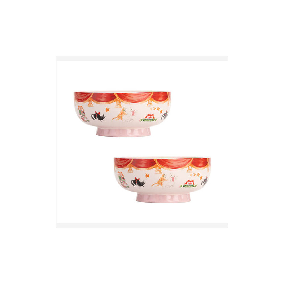 Cath Kidston Nutcracker Set Of 2 Footed Dessert Bowls - Image 2
