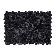 Fleur artificielle pour mur, Décoration de mariage en tissu de soie, Noir, 60x40cm