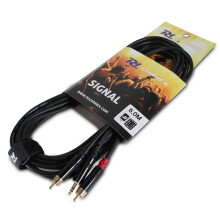 Power Dynamics 177.039 3.5mm Stereo Jack to 2x RCA Cable 6m - High Quality