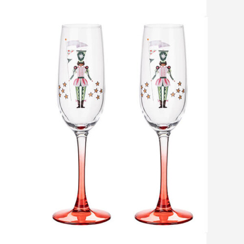 Cath Kidston Nutcracker Set of 2 Champagne Flutes