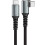 LogiLink USB-C-zu-USB-C-Kabel, 1 m, 90 abgewinkelt, 100 W PD, Grau/Schwarz 1