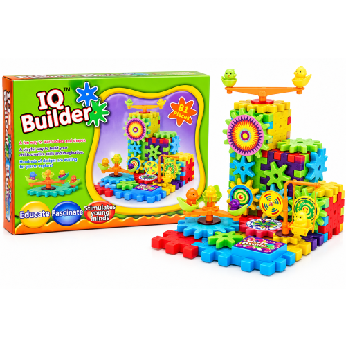 True Face IQ Builder 81Pcs Kids Gear Puzzle Construction Toy