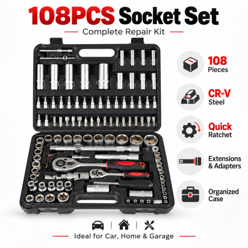 Amartisan 108-Piece Socket Set with Case