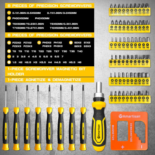 Amartisan 131-Piece Screwdriver Set with Stand 1