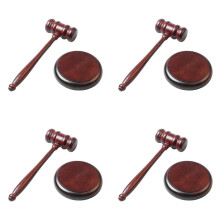 4X Attorney Decorative Hammer Judge Hammer Wooden Multitool Small Hammer Birthday Gift Christmas Toy Base