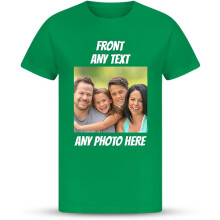 (7-8Y, Kelly Green) Personalised Unisex T-Shirt Add Your Own Photo Logo or Text Create a Unique Gift Custom Celebration