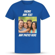 (12-13Y, Royal Blue) Personalised Unisex T-Shirt Add Your Own Photo Logo or Text Create a Unique Gift Custom Celebration