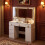 Dressing Table, Large HD Mirror, Vanity Desk with 3 Color LED Lights, Adjustable Brightness, Vanity Table 1