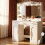 Dressing Table with Large Mirror, Vanity Desk with 3-Colour LED Adjustable Lights, Bedroom Vanity Table Makeup Desk 1