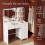 Dressing Table with LED Lighting, Vanity Desk with Mirror, 5 Drawers, 2 Storage Shelves, Adjustable Brightness 2