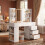 Dressing Table with Large HD Mirror, Vanity Desk with 5 Drawers 2
