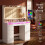 Dressing Table with HD Mirror, RGB Lights, Power Strip 4
