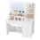 Dressing Table with LED Lighting, Vanity Desk with Mirror, 5 Drawers, 2 Storage Shelves, Adjustable Brightness 6