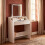 Dressing Table with LED Lights, 80 cm Desktop, 2 Drawers, White 2