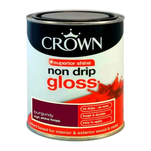 Crown Crown Non Drip Gloss Burgundy 0.75L - 5026787