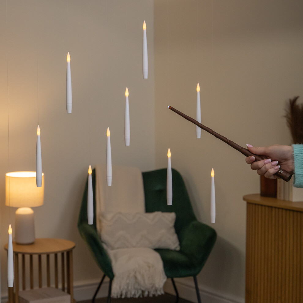 Rackhams White Set Of 10 Floating Led Christmas Candles With Magic Wand - Image 4