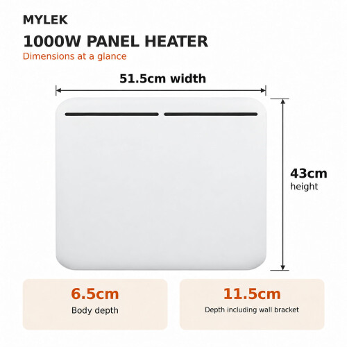 MYLEK (1kW) MYLEK LED Panel Heater -  (Lot 20) 1
