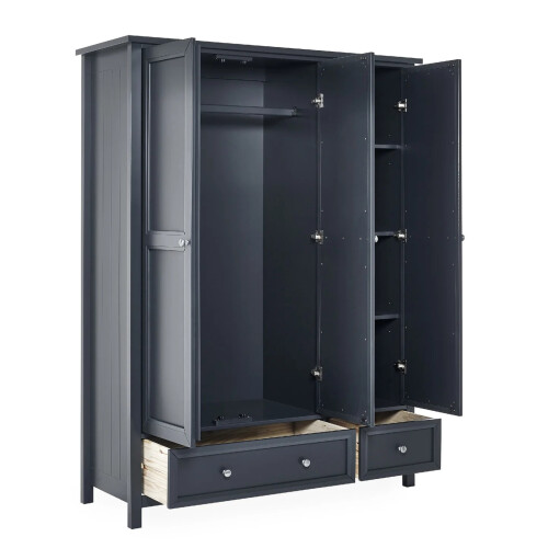 Maine 3 Door Combination Wardrobe - Anthracite 1