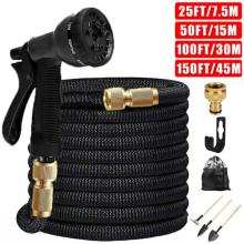 Expandable Garden Hose Pipe with 7 Spray Gun Flexible Heavy Duty Watering Tool