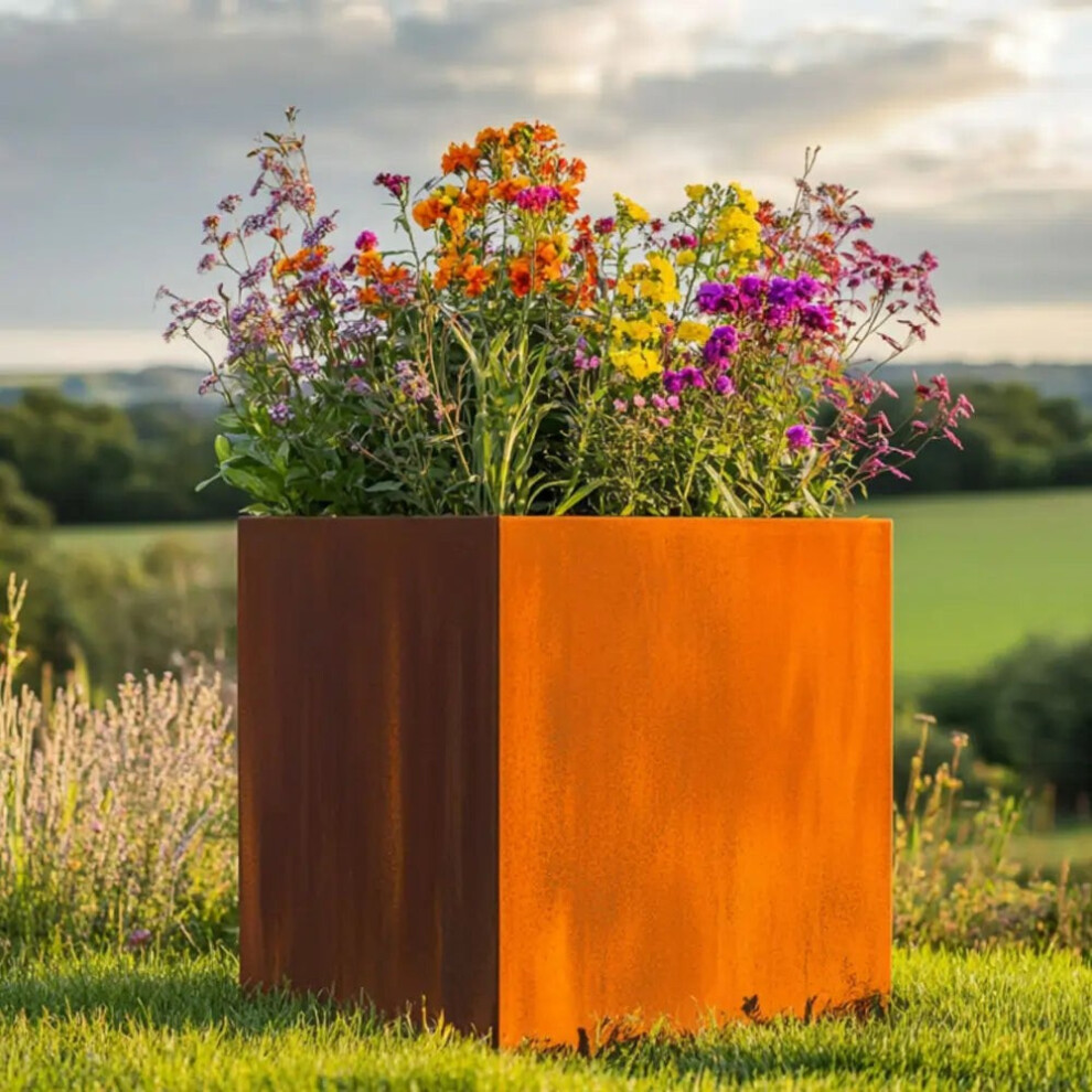 B&Q - Corten Steel Cube Planter (L) 60Cm X (H) 60Cm X (D) 60Cm With Liner - Image 3