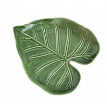 Groene keramische lepelhouder in bladvorm houdt aanrecht schoon, keukenfornuis, aanrecht, decoratieve lepelhouder in bladvorm, keukengadget.