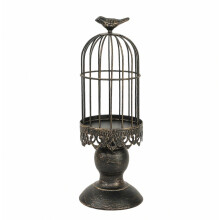 Supporto per gabbia per uccelli vintage – Robusto e leggero – per giardino e davanzale (nero)