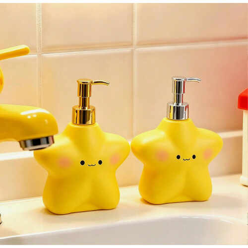 Flacone vuoto con dosatore – Design grazioso e facile da pulire – per casa e viaggi Bagno (Oro) 2