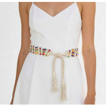cinturones de mujer estilo bohemio, estilo retro, con cuerda encerada, trenzados y con borlas, ideales para vestidos. Regalo perfecto para mujer.