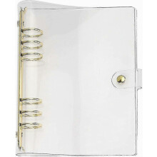 A5 Clear Notebook Cover Soft Pvc Binder Cover With 6 Extra Large Round Rings
