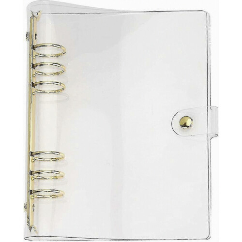 A5 Clear Notebook Cover Soft Pvc Binder Cover With 6 Extra Large Round Rings