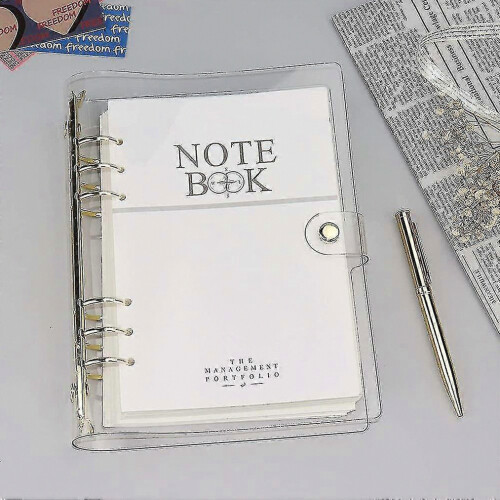 A5 Clear Notebook Cover Soft Pvc Binder Cover With 6 Extra Large Round Rings 1