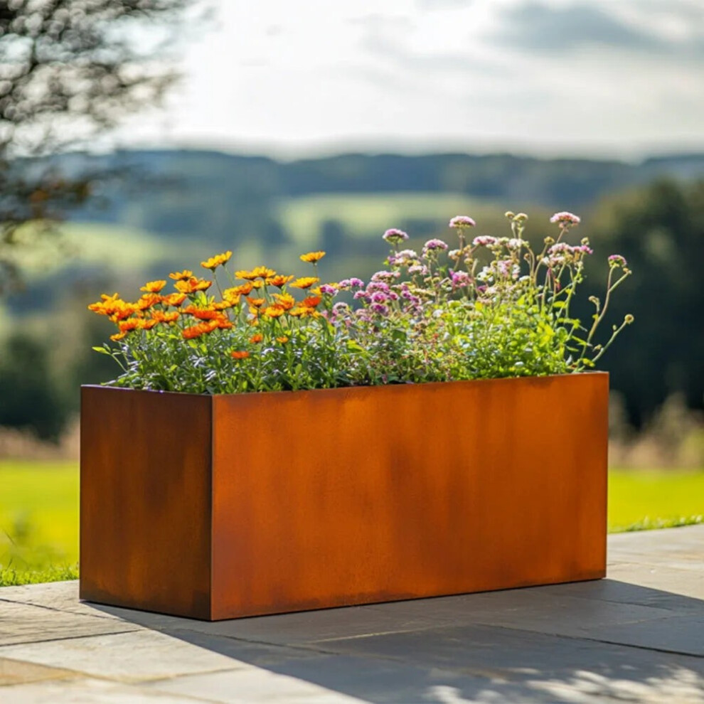 B&Q - Corten Steel Trough Planter (L) 100Cm X (H) 40Cm X (D) 40Cm With Liner - Image 3