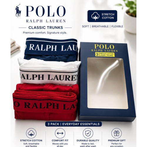 Ralph Lauren (s) Ralph Lauren Boxers Trunk Red/Navy/White 2