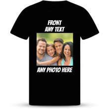 (7-8Y, Black) Personalised Unisex T-Shirt Add Your Own Photo Logo or Text Create a Unique Gift Custom Celebration