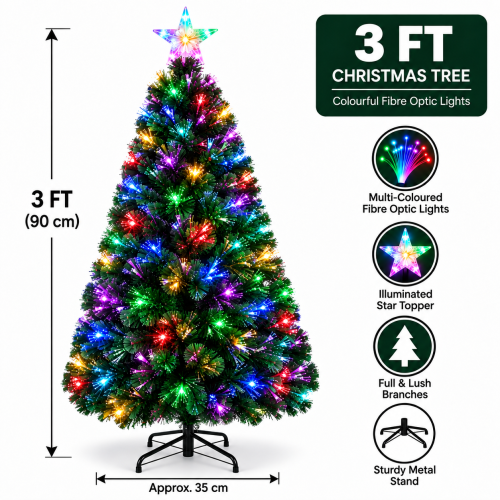 New Christmas Tree X-Mas Tree Fiber Optic 3FT