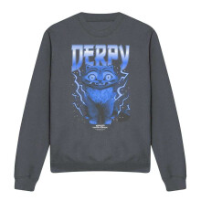 (S, Charcoal) K-Pop Demon Hunters Unisex Adult Derpy Tiger Lightning Sweatshirt