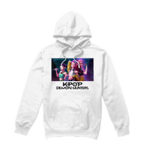 (XXL, White) K-Pop Demon Hunters Unisex Adult Huntrix Group Singing Hoodie