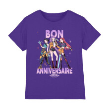 (7-8 Years, Purple) K-Pop Demon Hunters Childrens/Kids Gradient Happy Birthday T-Shirt