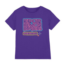 (5-6 Years, Purple) K-Pop Demon Hunters Childrens/Kids Glowing Lights Logo T-Shirt