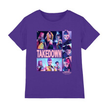 (7-8 Years, Purple) K-Pop Demon Hunters Childrens/Kids Huntrix Takedown Character Panels T-Shirt