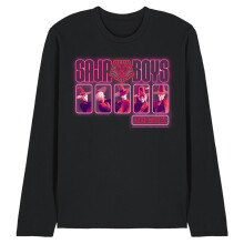 (L, Black) K-Pop Demon Hunters Unisex Adult Saja Boys Glowing Lights Long-Sleeved T-Shirt