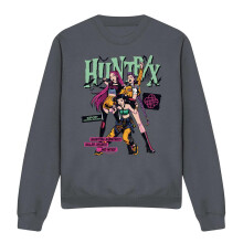 (M, Charcoal) K-Pop Demon Hunters Unisex Adult Huntrix Punk Concert Halloween Sweatshirt