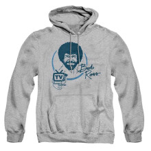 (M, Athletic Heather) Bob Ross Unisex Adult TV's Favourite Painter Hoodie